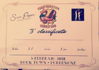 2nd Funny Burlesque Contest - February 2018 - 3rd Place Certificate